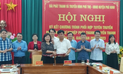 Hội nghị ký kết chương trình Phối hợp tuyên truyền giữa Đài Phát thanh và Truyền hình tỉnh với huyện Phù Ninh giai đoạn 2021-2023
