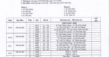 Lịch thi đấu bóng đá Cúp Truyền hình - VNPT năm 2020